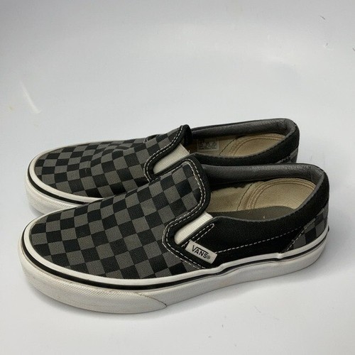 Vans black and gray checkered slip on sneakers size 2Y | eBay Vans black and gray checkered slip on sneakers size 2Y | eBay