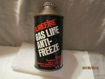 Sealed Surefire Gas Line Anti-Freeze 12 fl oz Cone Top Tin ...