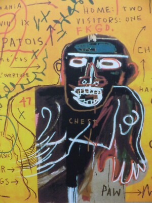 Jean - Michel Basquiat Lithographie 50x35 cm signiert & mit Prägung
