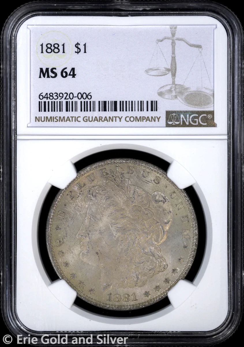 NGC 1881 Year Grade MS 64 Morgan US Dollars (1878-1921) for sale