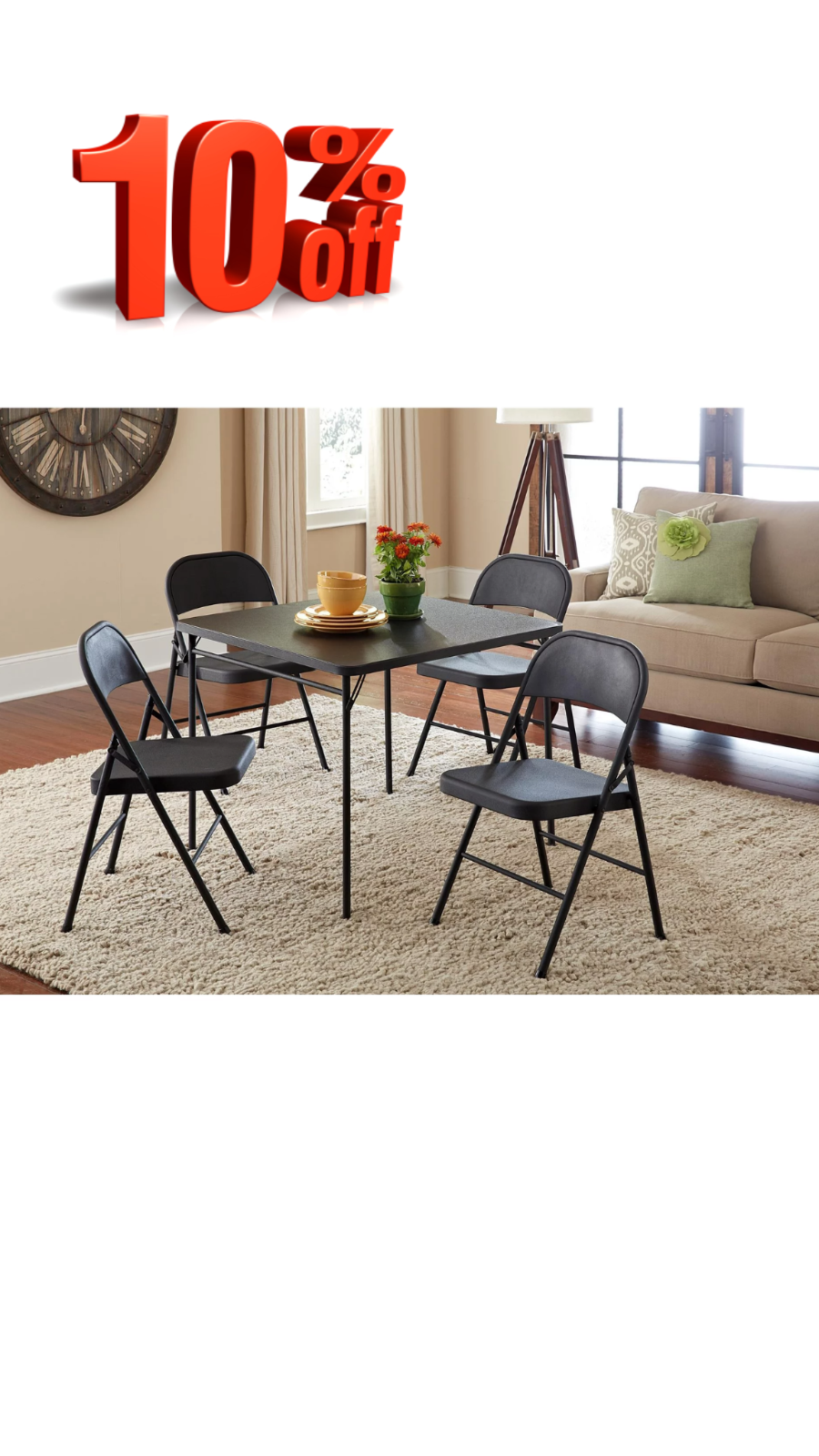 Mainstays Steel Folding Chair (4 Pack), Black eBay