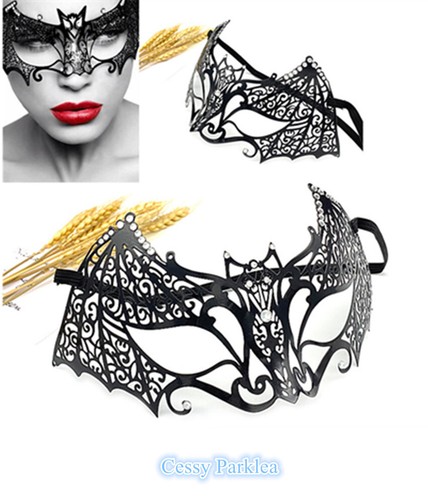 SN-A1-1 Couples Bat Woman Metal Venetian Party Masquerade Masks w/ Rhinestone - Picture 7 of 12