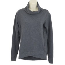 Lululemon Women 4 Gray Pullover Sweatshirt Thumb Holes Zip Pockets Athletic