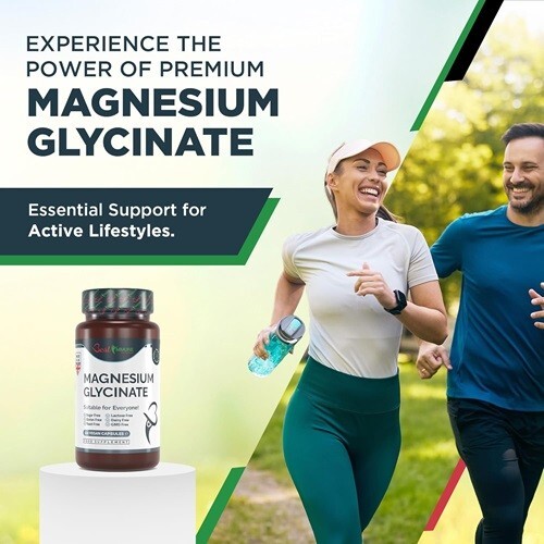 Magnesio Glicinato 500Mg Prodotto Naturale Di Qualità Premium Proporzioni Perfet - Foto 3 di 8