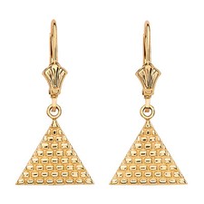 14k Yellow Gold Filigree Triangle Drop Lever Back Dangle Earrings Ebay 14k Yellow Gold Egyptian Pyramid Triangle Drop Dangle Leverback Earrings