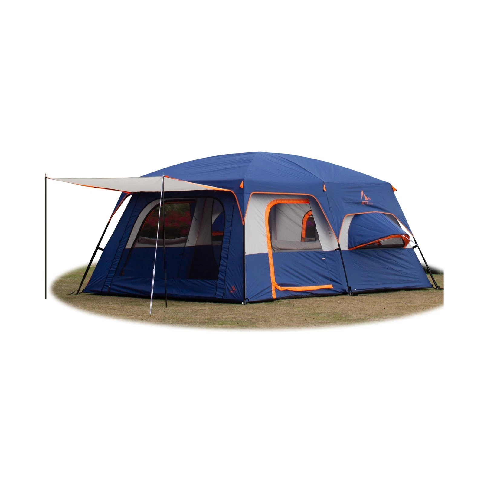 KTT Extra Large Tent 12 Person,14'Lx10'Wx7'H,Family Cabin Tent,2 Rooms,2 Bay-...