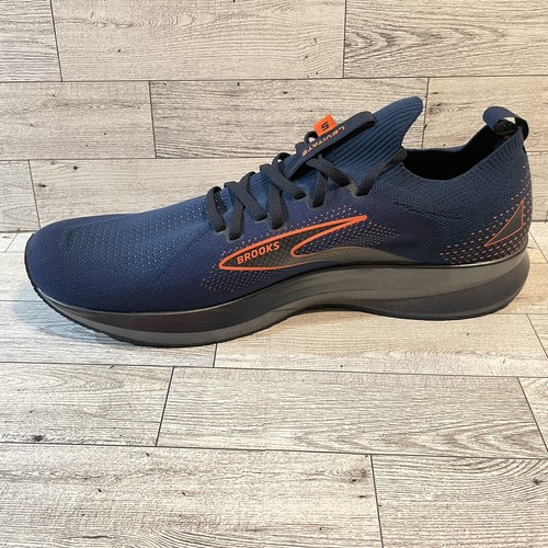 Brooks Levitate StealthFit 5 Support Running Shoes Navy Blue Orange Mens Size 14 - 第 10/11 張圖片