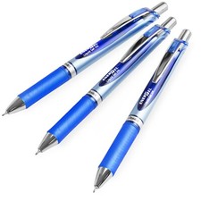 Image of Pentel Energel BLN75 Retractable Gel Ink Rollerball Pen 0.5mm Blue 3 Pack