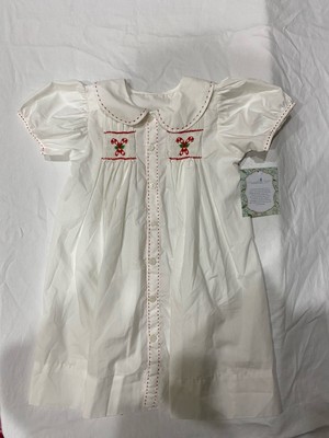 NWT  Remember Nguyen Emerald White Girls Christmas Dress Candy Canes Size 6