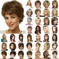 Straight Wavy Curly Synthetic Wigs pixie Cut Short Hair Wigs for Women 