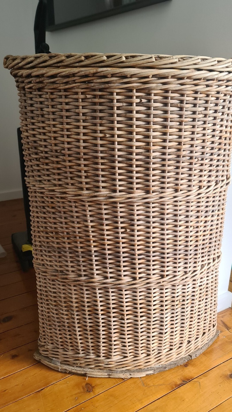 Vintage Cane Laundry Basket eBay