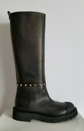 $1595 BOTAS DE MONTAR VALENTINO GARAVANI ROCKSTUD TACOS ALTOS UE 39.5 ME ENCANTAN LOS ZAPATOS - Imagen 3 de 10