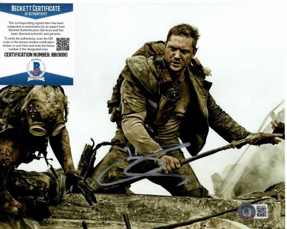 Tom Hardy Autographed Signed 8x10 MAD MAX FURY ROAD MAX ROCKATANSKY photo Beckett BAS 