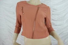 STAPLE THE LABEL peach orange double breasted cropped jacket size 10 EUC