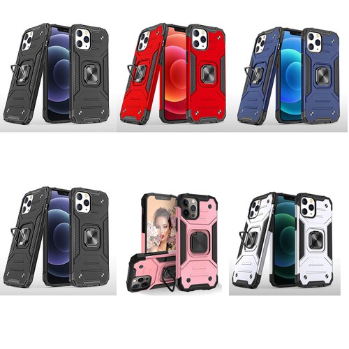 Lot/6 Armor Hybrid Case w/ Ring Kickstand for iPhone 14 / 13 / 12 / 11 Wholesale - Picture 2 of 3