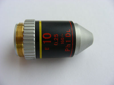 Nikon E 10x/0.25 Ph1 DL 160/- Phase Contrast Microscope Objective