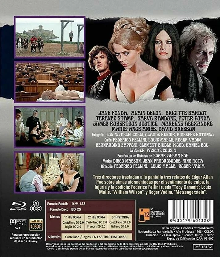 Spirits of the Dead (1968) Blu-Ray NEW (Spanish Package has English Audio/Subs) - Image 2 of 2