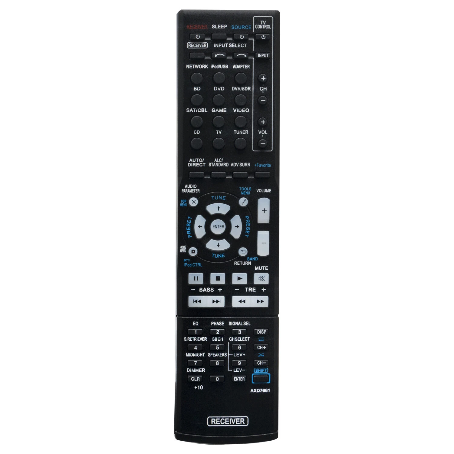 New AXD7661 For Pioneer AV Receiver Remote Control VSX-42 VSX-822-K VSX-1022-K