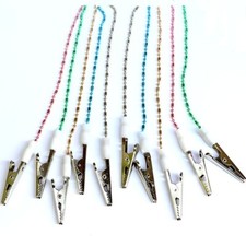Dental Flexible Ball Chain Bib Clip Napkin Holder Green/Pink/Gold/Purple/SS 5 PS