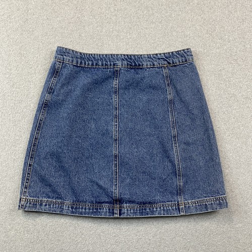 Cotton On 91 Mini Skirt Women 8 30W A-Line Denim Full Button Front Preppy Casual - Picture 15 of 15