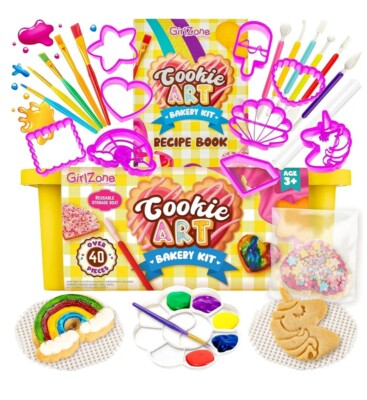GirlZone Cookie Art Bäckerei Set, dekorieren Sie Plätzchen mit Backzubehör... 
