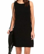 $98 BB Dakota Women's Black Alexa Side Zip Sleeveless Sweater Tank Dress Size M