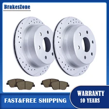 325mm REAR Brake Rotors Pads for GMC Sierra 1500 1999-06 Slotted Drilled Brakes