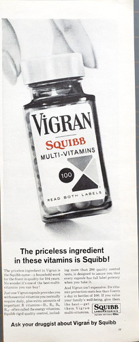 PRINT AD Squibb Vigran Multivitamins 1963 5x13 Olin