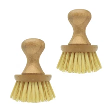 Vegetable Brush w/ Bamboo Knob 2 Pk - Fibers are Recycled Bottles by LOLA