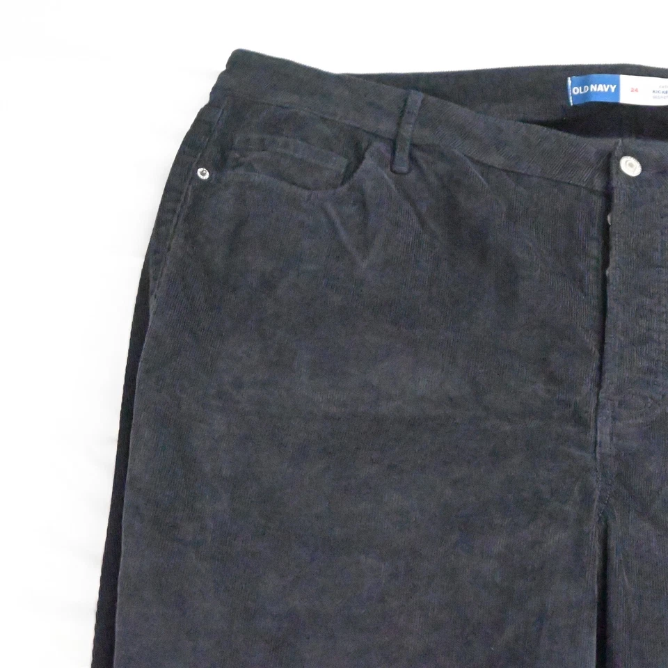 NUEVO Pantalones Old Navy 24 Azul Marino Pana Extra Alto Tiro Kicker Bootcut Cordones Foto 2 de 4