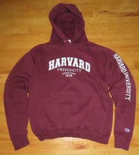 Vintage Champion Label - HARVARD CRIMSON UNIVERSITY MED Hooded Sweatshirt