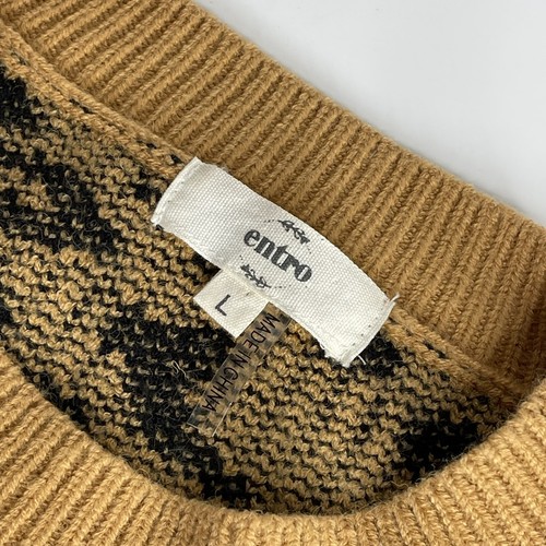 Entro Womens Size L Animal Print Sweater Top Boxy Oversize 3/4" Sleeve - Picture 3 of 5