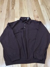 NWT Pronto Uomo Extra Fine Merino Wool Collared Polo Mens Size XL Brown