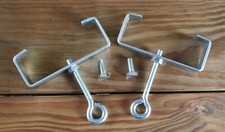 2x (100mm post)zinc plated concrete fence post clamps with eye bolts and studs