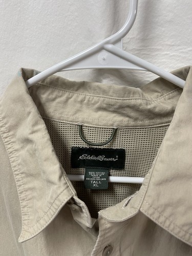 Eddie Bauer Men’s Casual Short / Long Sleeve Removable Vented Beige XLT XL Tall - Picture 3 of 4
