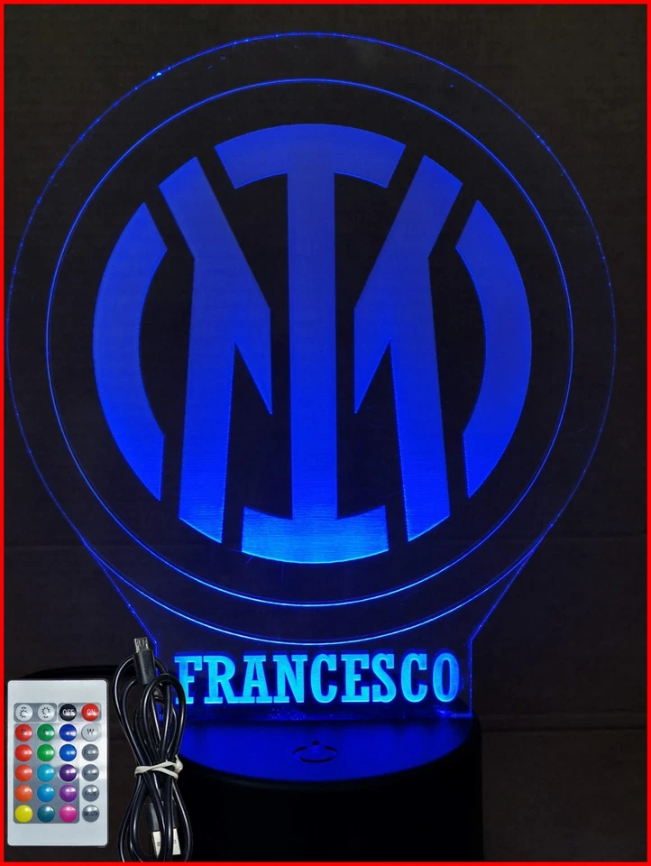 Lampada led incisa con laser e PERSONALIZZABILE con qualsiasi logo o foto  - Immagine 2 di 4