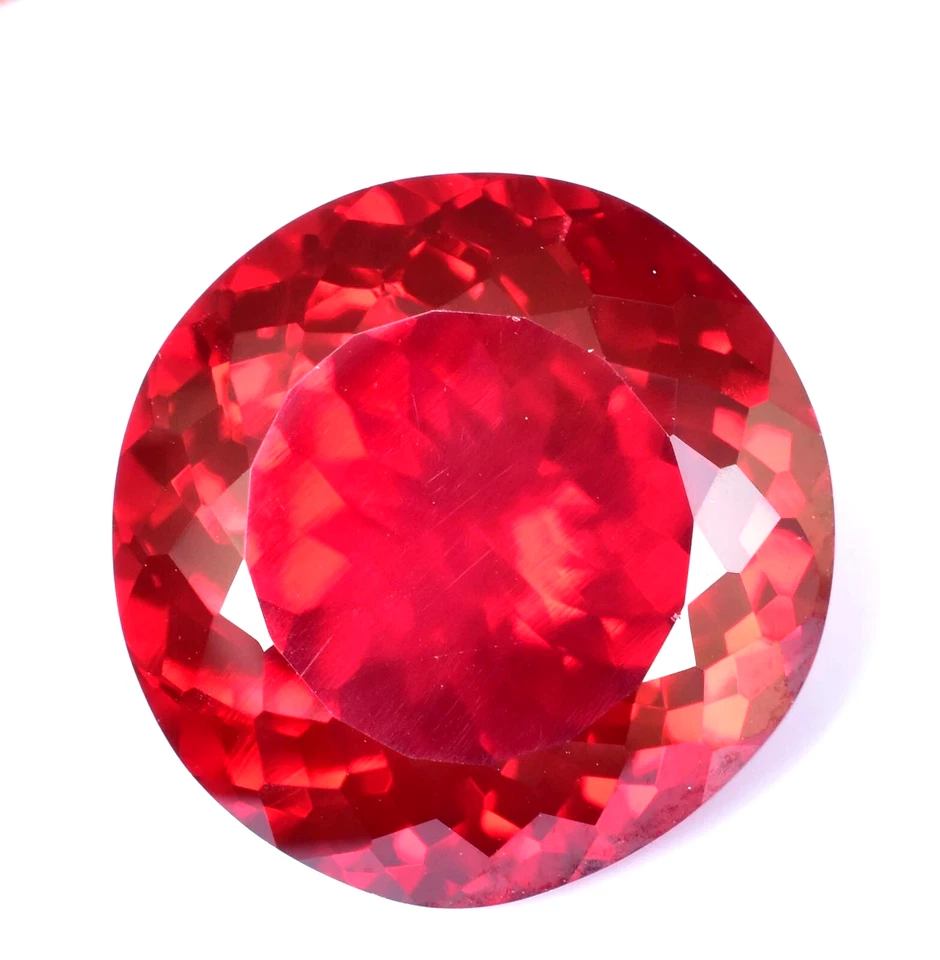 Natural MOZAMBIQUE Blood Red Ruby 39.30 CT Certified Round Cut Loose Gemstone - Image 3 of 4