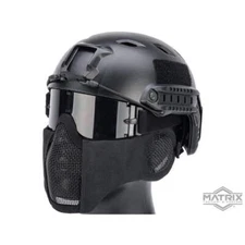 Matrix Carbon Striker Airsoft Mesh Mask w/ Integrated Mesh Ear Protection