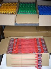 100 x Sicherheitsplomben Plomben security seals Durchziehplomben Plombe PE rot 