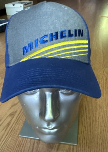 Michelin Tires Baseball Hat Cap Blue Gray Yellow Adjustable NEW