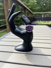 Oval Shaped Size 9 Ring Amethyst 925 Sterling Silver