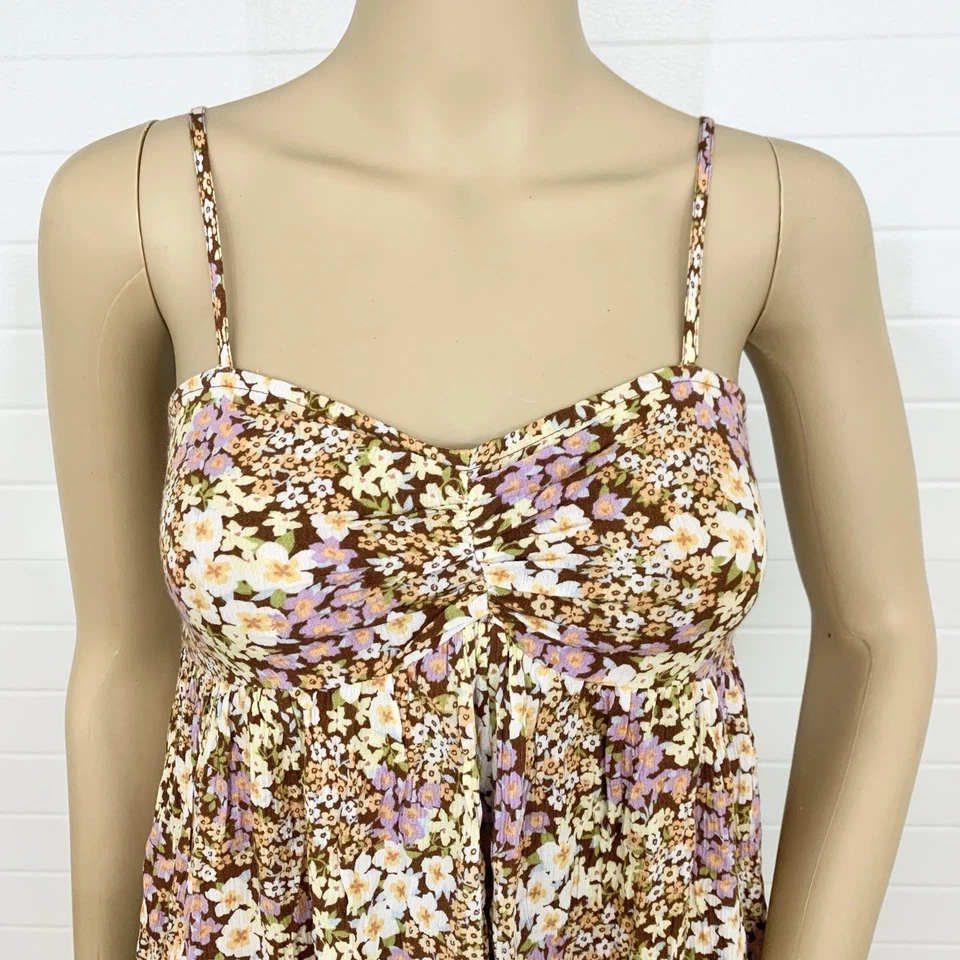 Billabong XS Mameluco Floral Correas de Espagueti Cottagecore Playa Viscosa Fluido Usado en Excelente Condición Foto 2 de 4