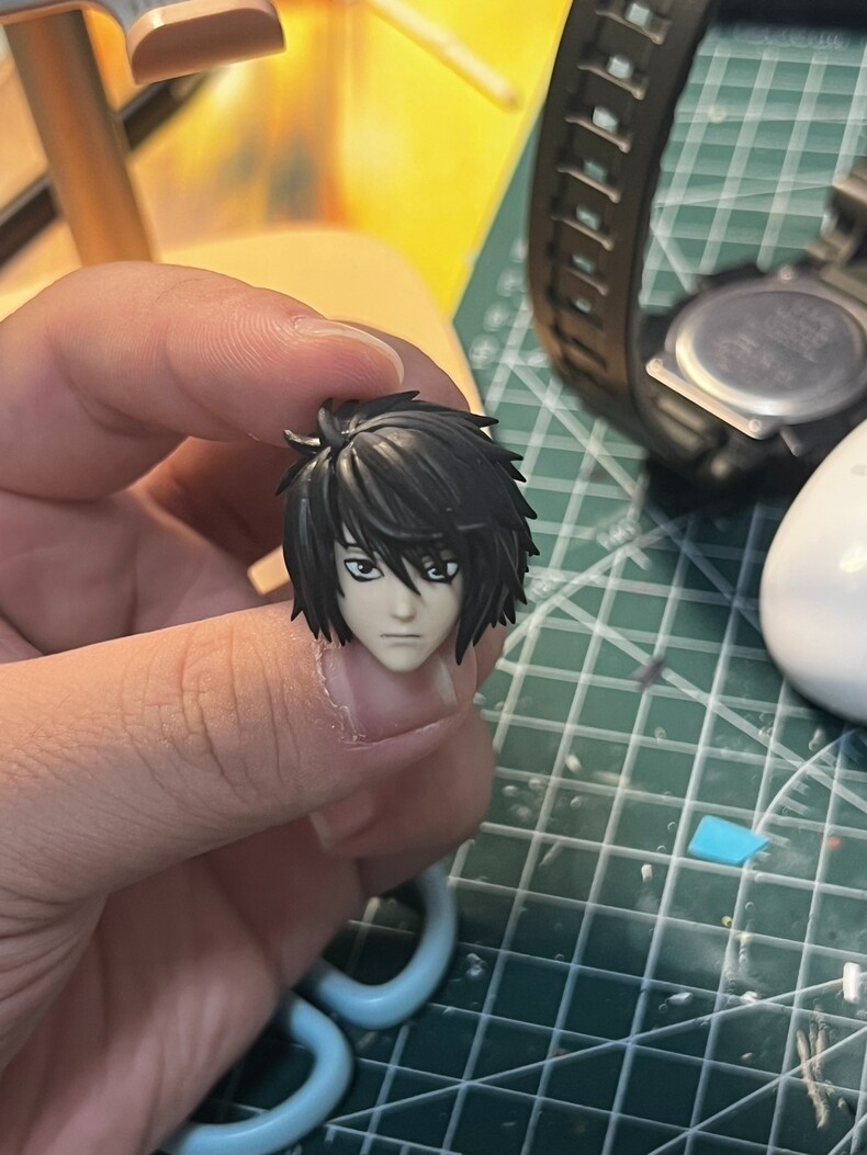 1/12 Death Note L Head Sculpt Head Carving For 6