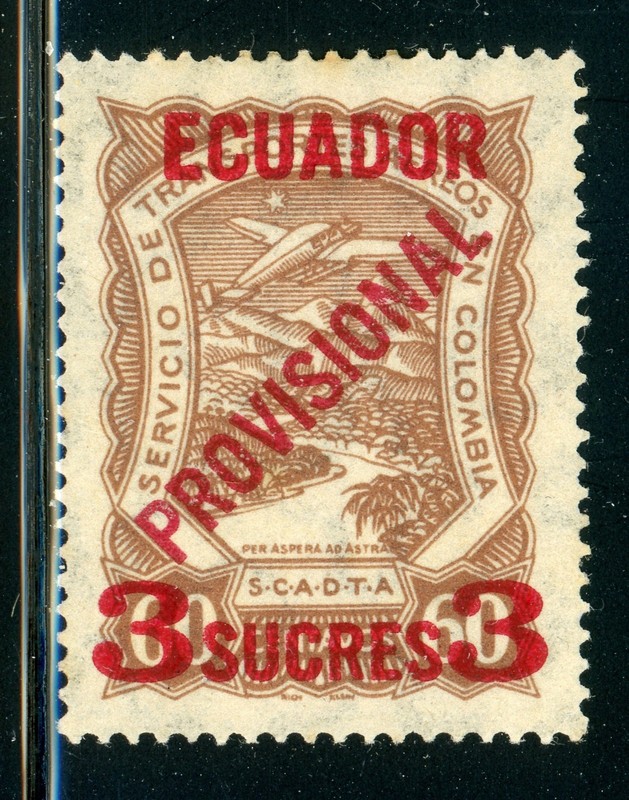 ECUADOR MVLH SCADTA Air Post: Scott #C5 3S/60c Brown 45° Angle 1928 CV$85++