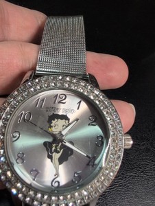 Retro Betty Boop Watch For Collectors Two Layers Of Rhinestones Around Face...