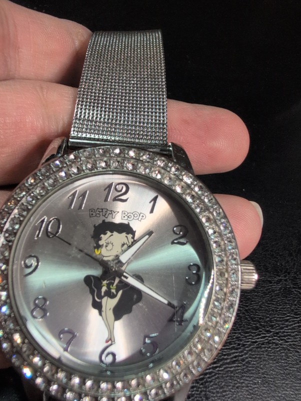 Retro Betty Boop Watch For Collectors Two Layers Of Rhinestones Around Face...