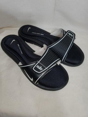 Nike Damen Komfort Fußbett schwarz & weiß Slipper Schlappen Sandalen Größe 6M