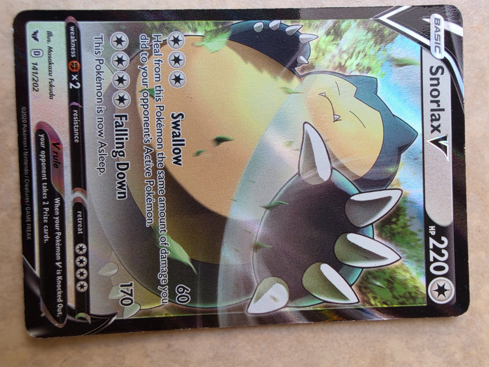 Snorlax V 141/202 Swsh01: Sword & Shield Holo