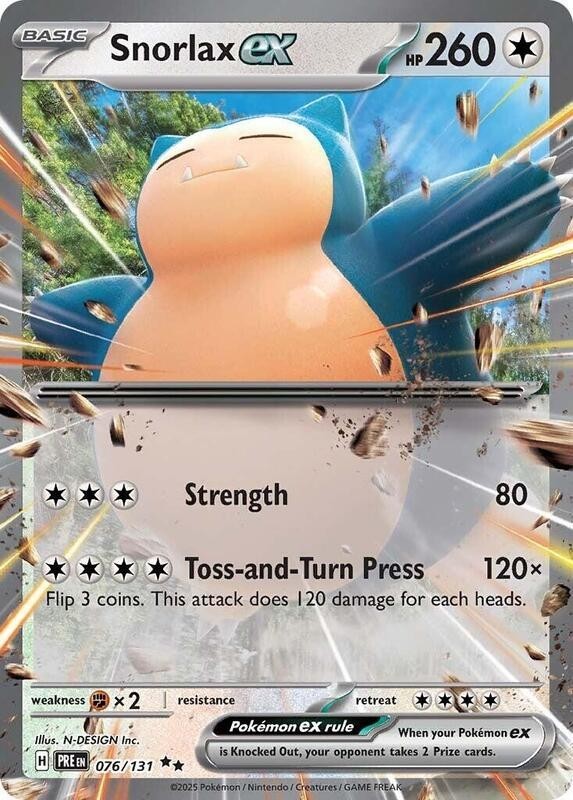 Snorlax ex - 076/131 - Pokemon Prismatic Evolutions Double Rare LP