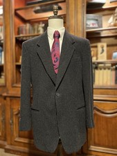 Vintage Giorgio Armani Tweed Mani Jacket Mens 42 Long Dark Gray Wool Blazer